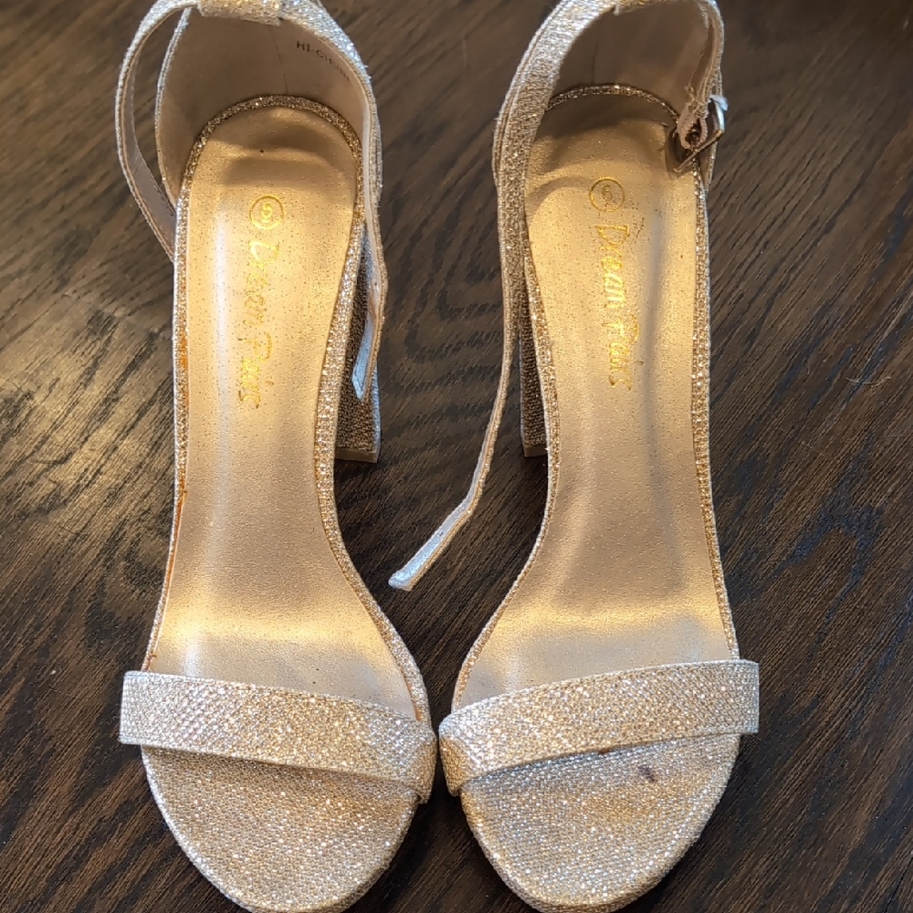 Elegant Gold High Heel Sandals